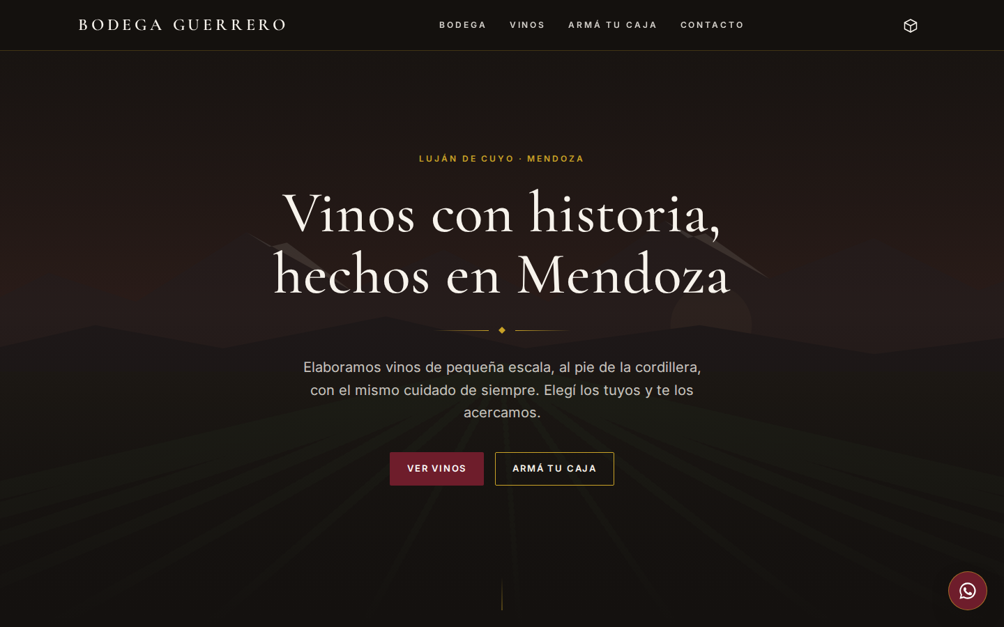 Página de Bodega Guerrero vista en computadora