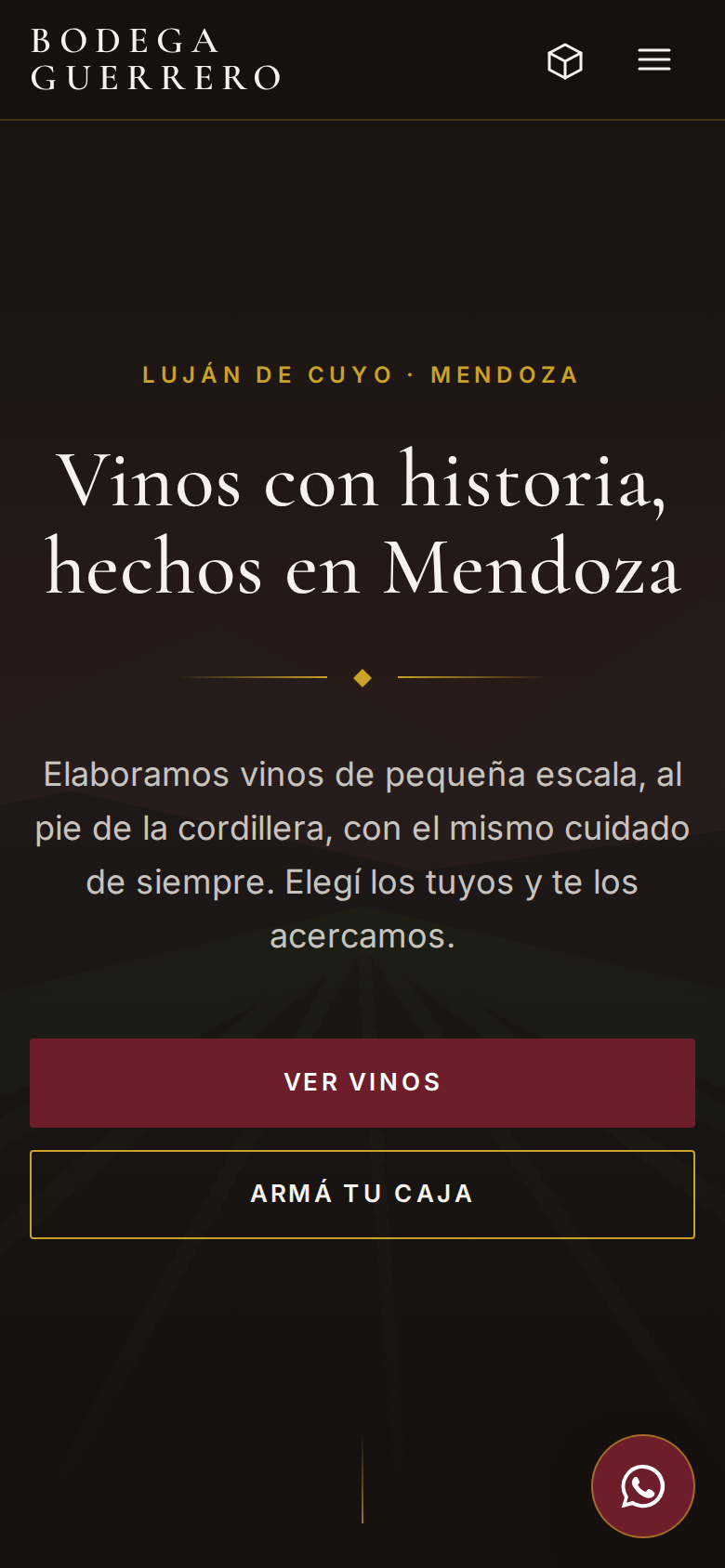 Página de Bodega Guerrero vista en el celular